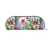 Bolsa de maquillaje con estampado de puntos de vaca marrón, bolsa de cosméticos, bolsa de almacenamiento de viaje, neceser de recepción, estuche para lápices, Cactus Suculent Rose, Talla única