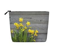 Bolsa de maquillaje con estampado de ramo de narcisos, bolsa de aseo de viaje, bolsa de maquillaje de viaje, estuche organizador de maquillaje portátil para mujer, Black, Talla única