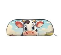 Bolsa de maquillaje con estampado de rinoceronte animal, bolsa de cosméticos, bolsa de almacenamiento de viaje, neceser de recepción, estuche para lápices, Vaca Leche de dibujos animados, Talla única