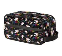 Bolsa de maquillaje con estampado de unicornios mágicos para mujeres, hombres, niños, niñas, niños, bolsa de lavado de unicornios, bolsa de aseo de viaje, artículos de aseo personal, organizador de