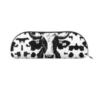 Bolsa de maquillaje con estampado de vaca en blanco y negro, Impresión de vaca en blanco y negro., Talla única