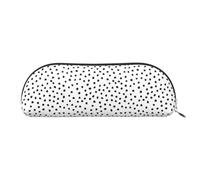 Bolsa de maquillaje con estampado de vaca en blanco y negro, Negro y blanco (Black and White Dot), Talla única