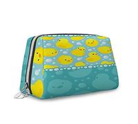 Bolsa de maquillaje con estampado egipcio, bolsa de cosméticos, personajes de dibujos animados, historia de la arqueología, organizador de cuero, bolsa de maquillaje reutilizable, marrón multicolor,