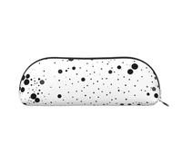 Bolsa de maquillaje con estampado floral en blanco y negro, bolsa de maquillaje, bolsa de almacenamiento de viaje, neceser de recepción, estuche para lápices, Negro y blanco (Black and White Dot