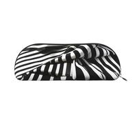 Bolsa de maquillaje con estampado floral en blanco y negro, bolsa de maquillaje, bolsa de almacenamiento de viaje, neceser de recepción, estuche para lápices, Negro y blanco (Black & White Stripe