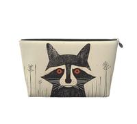 Bolsa de maquillaje con estampado gráfico de mapache retro, bolsas de cosméticos, bolsa de aseo de viaje, bolsa de maquillaje para mujeres, bolsa de maquillaje de cuero, bonita bolsa de maquillaje