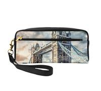 Bolsa de maquillaje con estampado histórico del puente de la torre vieja de Londres para mujer, bolsa impermeable para artículos de tocador, escuela, oficina, viajes, uso diario