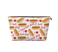 Bolsa de maquillaje con estampado para amantes de los perros calientes, bolsas de cosméticos, bolsa de aseo de viaje, bolsa de maquillaje para mujeres, bolsa de maquillaje de cuero, bonita bolsa de