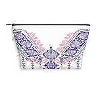 Bolsa de maquillaje con flores de hibisco, bolsa de cosméticos, flores de hibisco, acuarela, organizador de cuero, bolsa de maquillaje, bolsa de aseo reutilizable, rojo y verde, S, Rosa y azul_39,