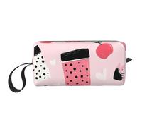 Bolsa de maquillaje con forma de corazón y manzanas, resistente al agua, organizador de artículos de aseo de viaje para mujeres y hombres, bolsa de almacenamiento de cosméticos con cremallera, bolsa