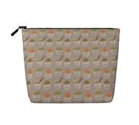 Bolsa de maquillaje con forma de huevera, fideos, ramen, cáñamo falso, portátil, con cremallera, resistente al agua