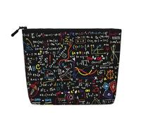 Bolsa de maquillaje con fórmula matemática, cáñamo falso, portátil con cremallera, resistente al agua