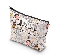 Bolsa de maquillaje con letra de canción, regalo de música country You Blame Me and I Blame You Country Concert Tour Bolsa con cremallera, It Takes UK