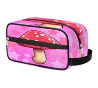Bolsa de maquillaje con patrón de hongos para mujeres, hombres, niños, niñas, niños, bolsa de lavado, bolsa de viaje, artículos de aseo personal, organizador de cosméticos, bolsa de ducha, color,