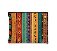 Bolsa de maquillaje con patrón tribal, colorida bolsa de viaje geométrica para mujer, organizador portátil de lona con cremallera, regalo de festival, bolsa de aseo para el cuidado de la piel, Varios