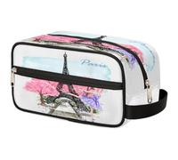 Bolsa de maquillaje con temática de bailarina de ballet de la Torre Eiffel para mujeres, hombres, niños, niñas, niños, bolsa de lavado, bolsa de viaje, artículos de tocador, organizador de cosméticos,