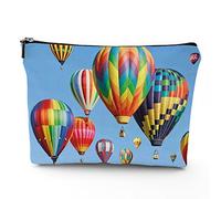 Bolsa de maquillaje con temática de circo, bolsa de maquillaje, bolsa de cosméticos, paisaje de instalaciones de circo en diseño plano, bolsa de maquillaje de lino, gran regalo para viajes,