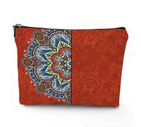 Bolsa de maquillaje con temática de circo, bolsa de maquillaje, bolsa de cosméticos, paisaje de instalaciones de circo en diseño plano, bolsa de maquillaje de lino, gran regalo para viajes,