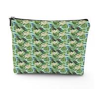 Bolsa de maquillaje con temática de circo, bolsa de maquillaje, bolsa de cosméticos, paisaje de instalaciones de circo en diseño plano, bolsa de maquillaje de lino, gran regalo para viajes,