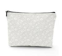 Bolsa de maquillaje con temática de circo, bolsa de maquillaje, bolsa de cosméticos, paisaje de instalaciones de circo en diseño plano, bolsa de maquillaje de lino, gran regalo para viajes,