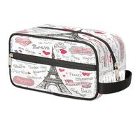 Bolsa de maquillaje con temática de París para mujeres, hombres, niños, niñas, niños, niñas, niños, bolsa de lavado de la Torre Eiffel de París, bolsa de viaje, artículos de tocador, organizador de