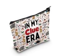 Bolsa de maquillaje con temática de película Clue, regalo de misterio y asesinato, bolsa de maquillaje True Crime Junkie, regalo de arma de pista, bolsa de cosméticos en My Clue Era, Clue Era Reino