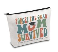 Bolsa de maquillaje con texto en inglés "Forget The Grad Mom Survived - Regalo para mamá orgullosa, bolsa de cosméticos sarcástica, Grad Mom-uk, Bolsa: