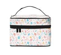 Bolsa de maquillaje con texto "Happy Easter", bonitas bolsas de cosméticos para mujer, bolsa de aseo personal, bolsa organizadora de maquillaje de viaje grande