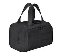 Bolsa de maquillaje cosmética con mango, 29,97 x 18,54 x 21,08 cm. Adorable Travel Bags de gran capacidad, compacto organizador con compartments for Toiletries Makeup Cosmetics, Negro , Se référer au
