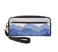 Bolsa de maquillaje de 20 x 5,5 x 8,5 cm, bolsa de lavado Dark Night Bright Rose para hombres y mujeres, Montañas remotas, Talla única