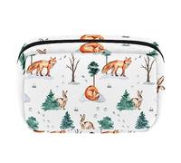 Bolsa de maquillaje de animales del bosque, árboles de patas, bolsa de cosméticos, bolsa de viaje, organizador de accesorios para mujer, Multicolor 2, 17.5x7x10.5cm/6.9x4.1x2.8in