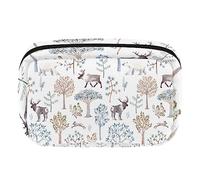 Bolsa de maquillaje de animales del bosque, árboles de patas, bolsa de cosméticos, bolsa de viaje, organizador de accesorios para mujer, Multicolor 7, 17.5x7x10.5cm/6.9x4.1x2.8in