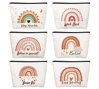 Bolsa de maquillaje de arco iris inspiradora bolsa de cosméticos para animar a Boho arco iris regalos de cumpleaños amistad regalos ser amable bolsa de cosméticos para mujeres novia maestra regalo de graduación