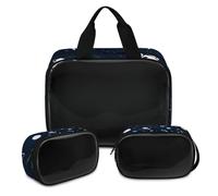 Bolsa de maquillaje de astronauta espacial para mujeres y hombres, bolsa de cosméticos translúcida de nave espacial para ducha, 3 piezas, organizador de cosméticos de viaje, color, XL, Neceser de