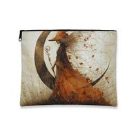 Bolsa de maquillaje de bruja de otoño, diseño rústico vintage, bolsa de viaje para mujeres, organizador portátil con cremallera para el cuidado de la piel, regalo perfecto para festivales de otoño