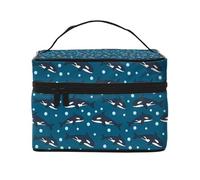Bolsa de maquillaje de burbujas de ballena con dibujos animados, bonitas bolsas de cosméticos para mujeres, neceser de aseo, bolsa organizadora de maquillaje de viaje grande