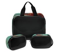 Bolsa de maquillaje de camaleón de animales para mujeres y hombres, bolsa de cosméticos translúcida camaleón, bolsa de baño, bolsa de ducha, 3 piezas, organizador de cosméticos de viaje, color, XL,