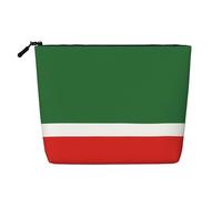 Bolsa de maquillaje de cáñamo falso con bandera de la República de Chechenia, organizador de viaje de gran capacidad para viajes de negocios y uso diario