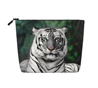 Bolsa de maquillaje de cáñamo falso, con estampado de ardilla, organizador de artículos de aseo de viaje, almacenamiento diario, esencial para viajes de negocios, Lindo leopardo, Talla única