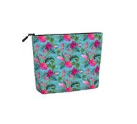Bolsa de maquillaje de cáñamo falso con estampado de Hello Hawaii de gran capacidad, bolsa de aseo personal, bolsa de viaje con cremallera.