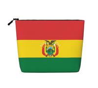 Bolsa de maquillaje de cáñamo falso con la bandera de Guatemala, organizador de artículos de aseo de viaje, almacenamiento diario, esencial para viajes de negocios, Bandera de Bolivia, Talla única