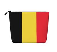 Bolsa de maquillaje de cáñamo falso con la bandera de Guatemala, organizador de artículos de aseo de viaje, almacenamiento diario, esencial para viajes de negocios, Bandera de Bélgica, Talla única