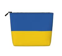 Bolsa de maquillaje de cáñamo falso con la bandera de Uruguay, organizador de artículos de aseo de viaje, almacenamiento diario, esencial para viajes de negocios, Bandera de Ucrania, Talla única