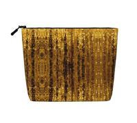 Bolsa de maquillaje de cáñamo falso, diseño de caballos corriendo, organizador de artículos de tocador de viaje, almacenamiento diario, esencial para viajes de negocios, Lentejuelas doradas brillantes