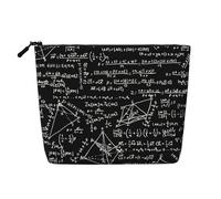 Bolsa de Maquillaje de cáñamo sintético para Amantes de los Libros y Las matemáticas, Divertida y práctica para Viajes. Ecológica y Duradera, con Cremallera. Medidas: 24 x 17 cm.