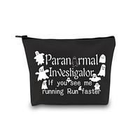 Bolsa de maquillaje de caza de fantasmas, amante de fantasmas, If You See Me Running Run Faster Ghost Hunter Halloween Paranormal Investigador Bolsa de cosméticos, Investigador paranormal Ku, moda
