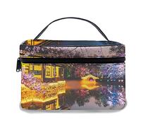 Bolsa de Maquillaje de Cuero, diseño Colorido de Star Ancient Orient Japan China, Bolsas de Maquillaje portátiles Impermeables