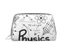 Bolsa de maquillaje de cuero dorado - Bolsa de cosméticos de viaje con impresión física para mujer, organizador pequeño con asa, bolsa con cremallera, Silver, Talla única