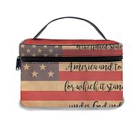 Bolsa de Maquillaje de Cuero, Juramento de Lealtad a la Bandera Estadounidense, Bolsas de Maquillaje portátiles Impermeables