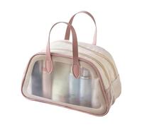 Bolsa de maquillaje de doble capa y contenedor de cosméticos fácil de transportar para viajes, d